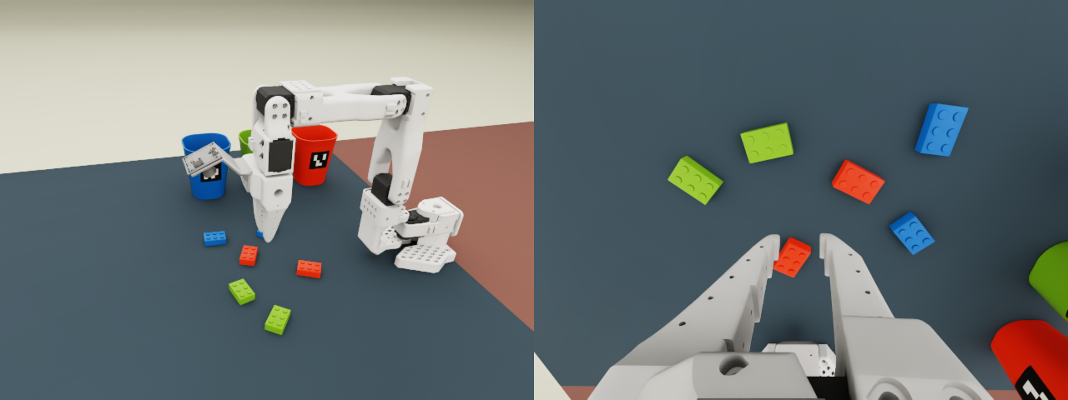 Isaac Sim digital twin with matched workspace